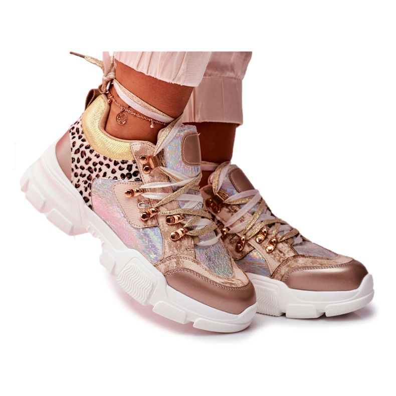 Moow Încălțăminte sport pentru femei Adidași Total Crazy bej argint multicolor Moow Încălțăminte sport pentru femei Adidași Total Crazy bej argint multicolor