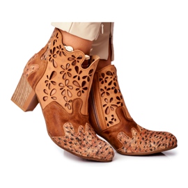 Cizme pentru femei cu toc înalt Maciejka Spring Red 04369-29 maro
