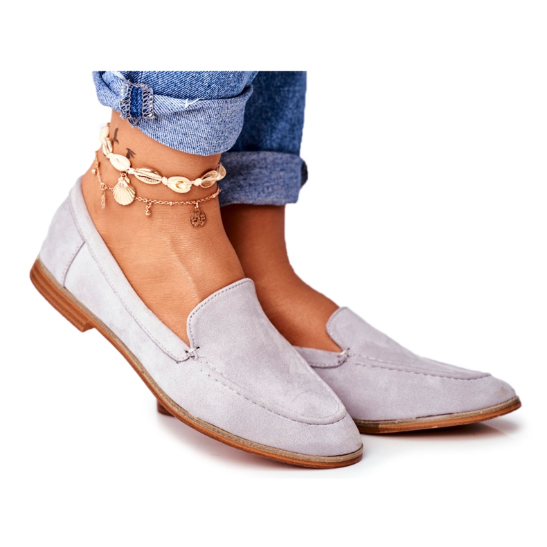 PS1 Brogues pentru femei Slip On Suede Grey Twinky gri
