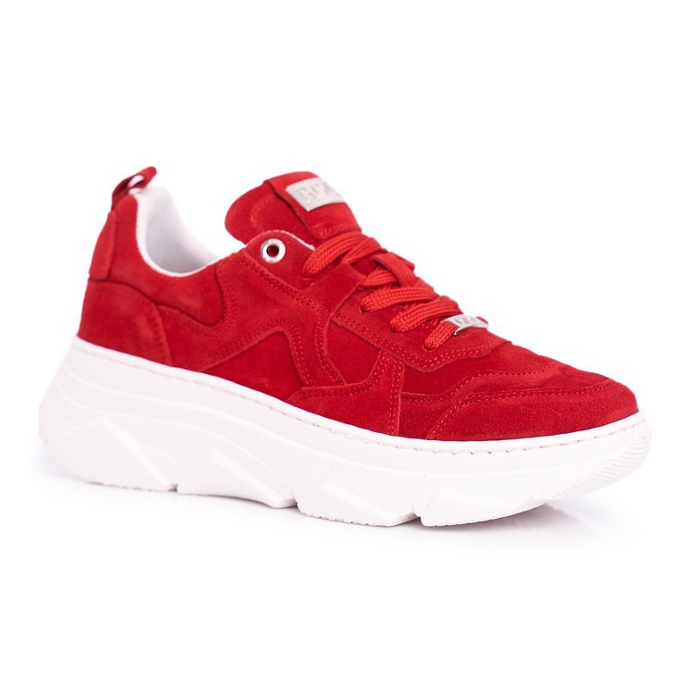 Pantofi sport din piele pentru femei GOE Red FF2N3017 roșu