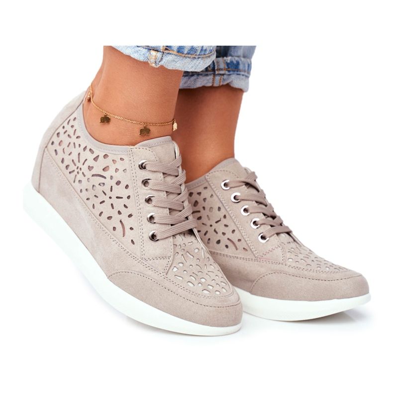 Adidași pentru femei Sergio Leone Gri Openwork PB122