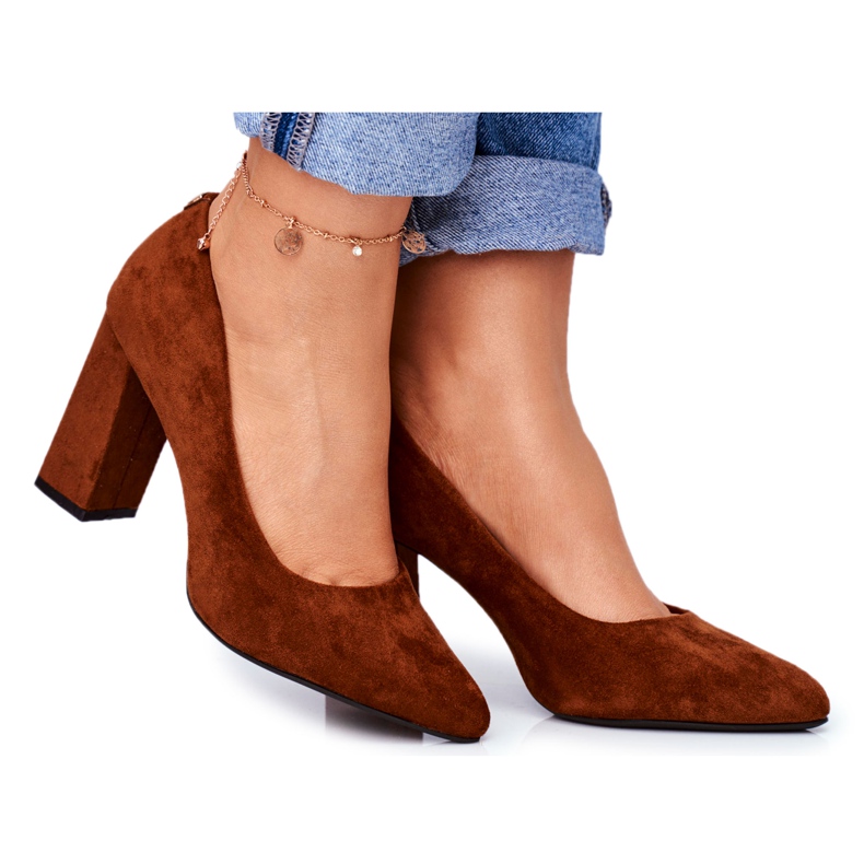 Pompe de damă pe toc Sergio Leone Camel PB216 maro