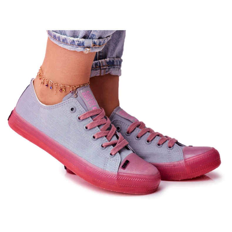 Adidași pentru femei Big Star Blue Pink FF274260 albastru roz