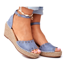 EVE Sandale de damă pe o pană Espadrile Albastru Săgetător EVE Sandale de damă pe o pană Espadrile Albastru Săgetător