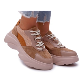 SEA Încălțăminte sport pentru femei Talpă groasă Camel Cardamon maro