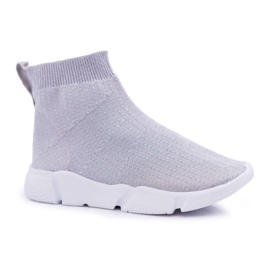 FRROCK Pantofi sport pentru tineret copii Brocart argintiu Deva gri FRROCK Pantofi sport pentru tineret copii Brocart argintiu Deva gri