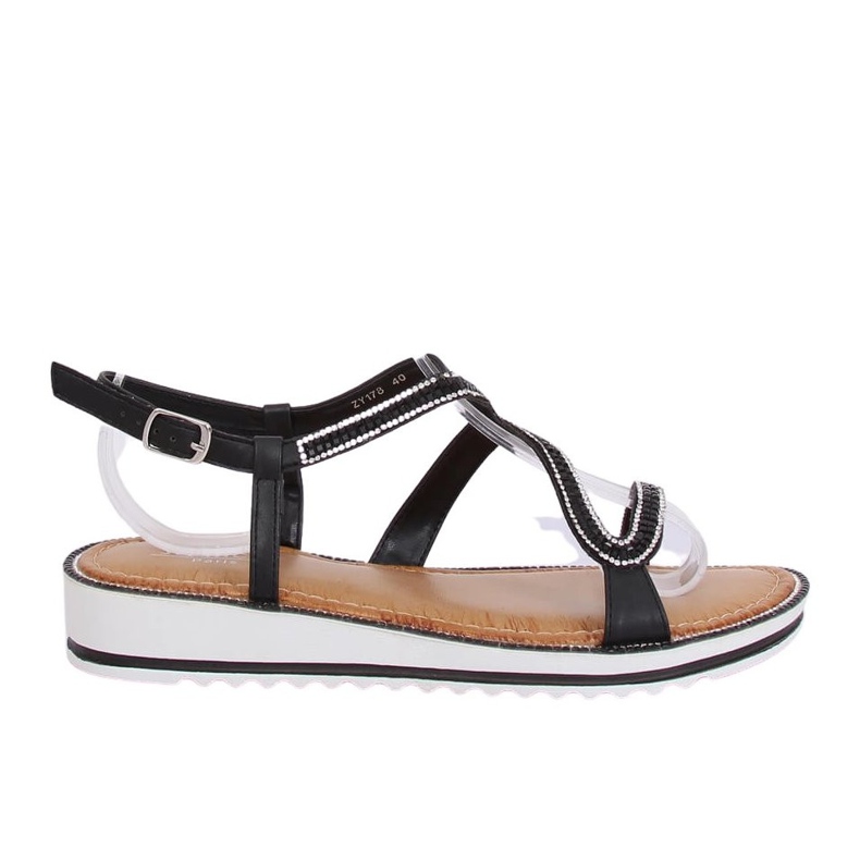 ZY178 negru Sandale asimetrice negre