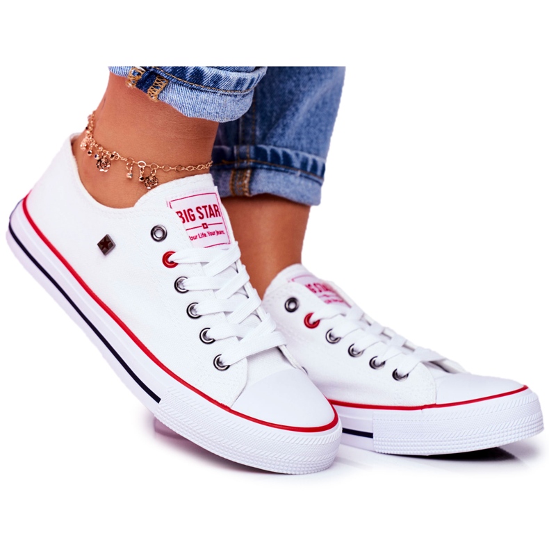 Adidași albi pentru femei Big Star T274022