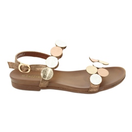 Sandale aurii Daszyński MR1958-1 maro gri galben