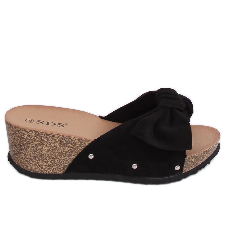 Papuci cu pană neagră 7862-KL Negru