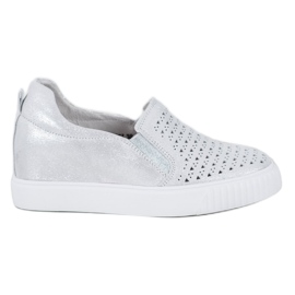 Filippo Sliponi din piele pe pană gri