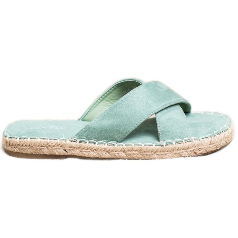 SHELOVET Papuci confortabili din piele intoarsa verde