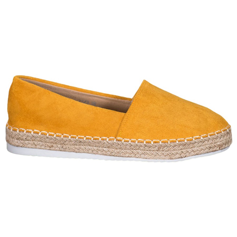 Small Swan Espadrile din piele galbenă