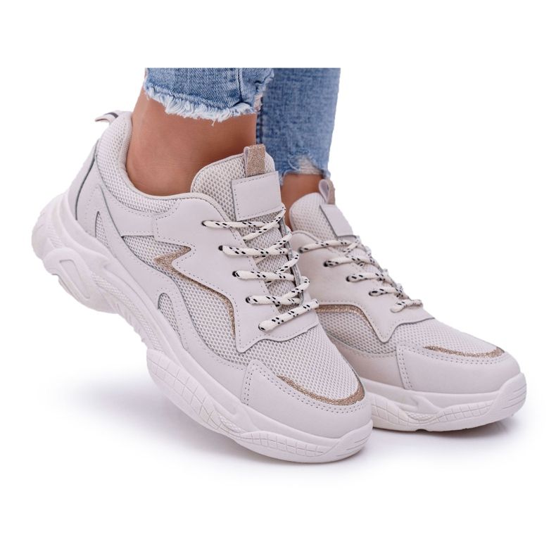 BUGO Încălțăminte sport pentru femei Beige Glitter Winchester bej