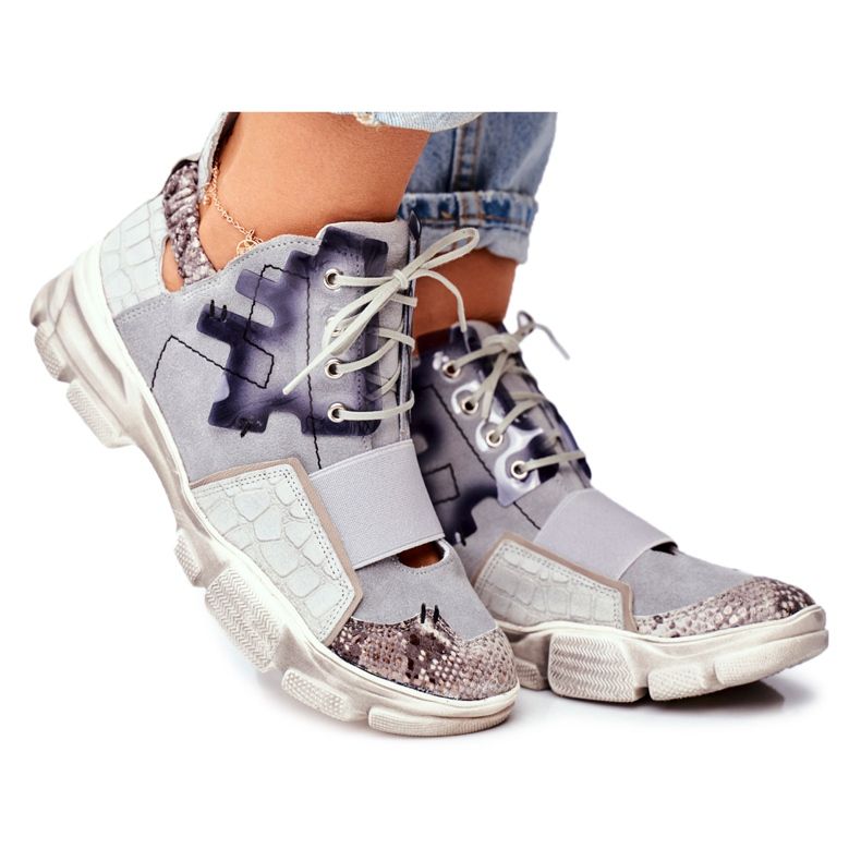 Adidași din piele pentru femei Maciejka 04423-13 gri Adidași din piele pentru femei Maciejka 04423-13 gri