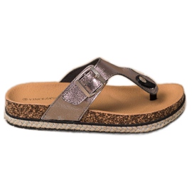 Flip-flops pe platforma VINCEZA gri