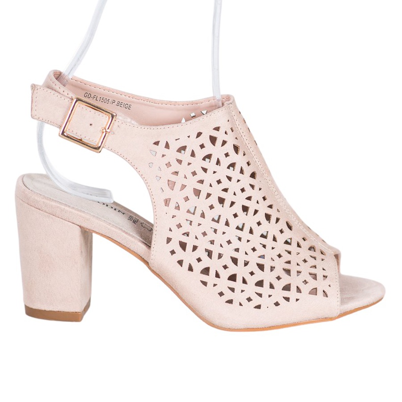 Goodin Sandale ajurate cu piele de căprioară maro