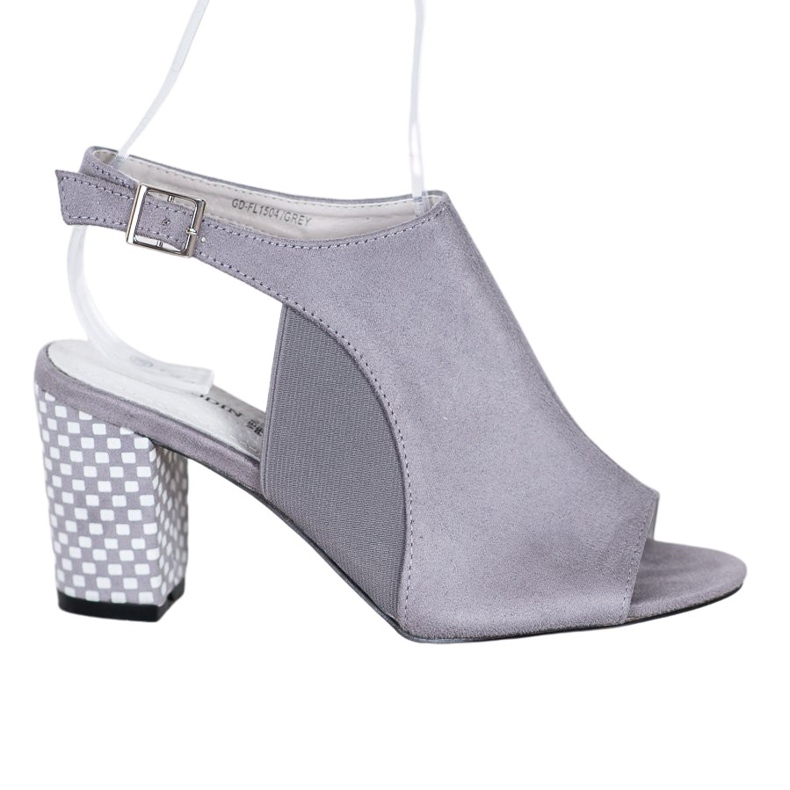 Goodin Sandale încorporate cu toc în carouri gri