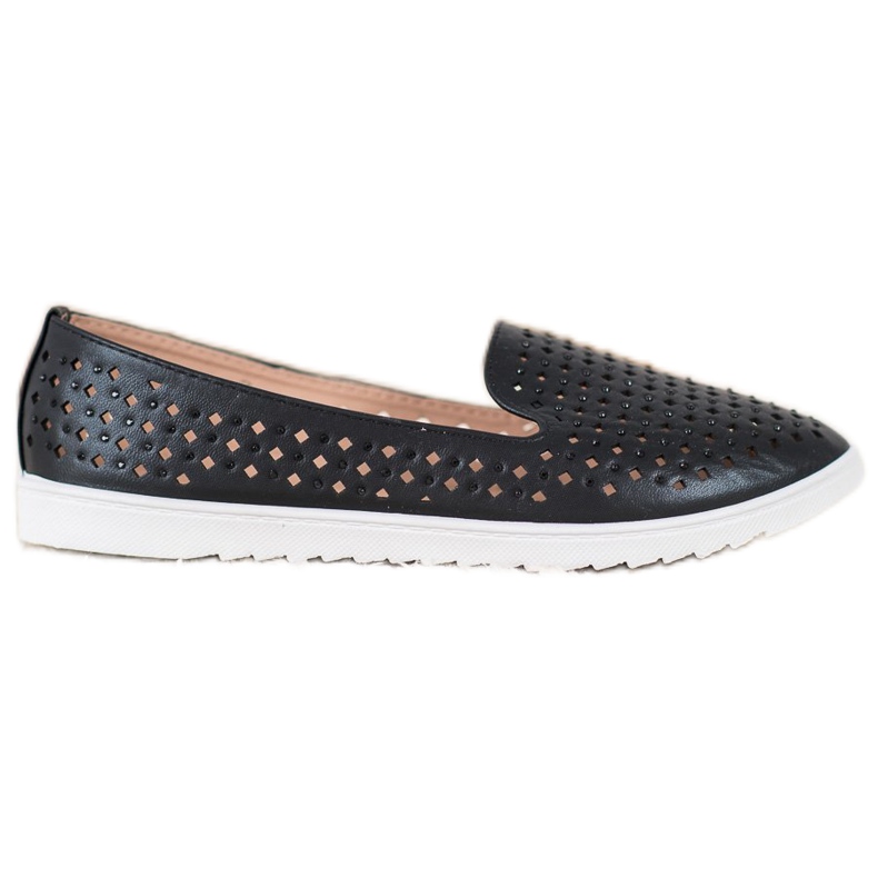 Renda Lorzi eleganți cu cristale negru