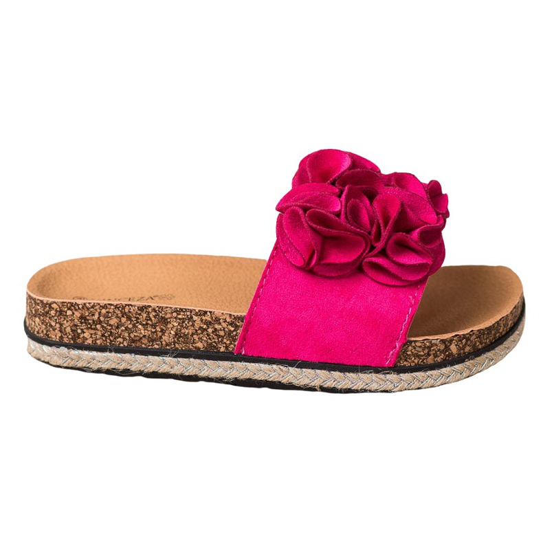 Papuci confortabili cu flori VINCEZA roz