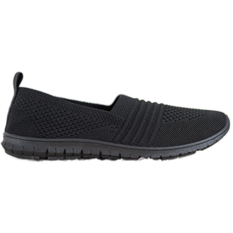 SHELOVET Slipons ajurati confortabili negru