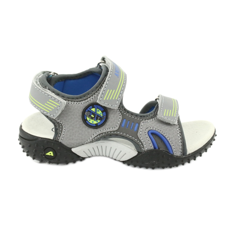 American Club Sandale americane cu branț din piele HL20/20, gri-albastru American Club Sandale americane cu branț din piele HL20/20, gri-albastru