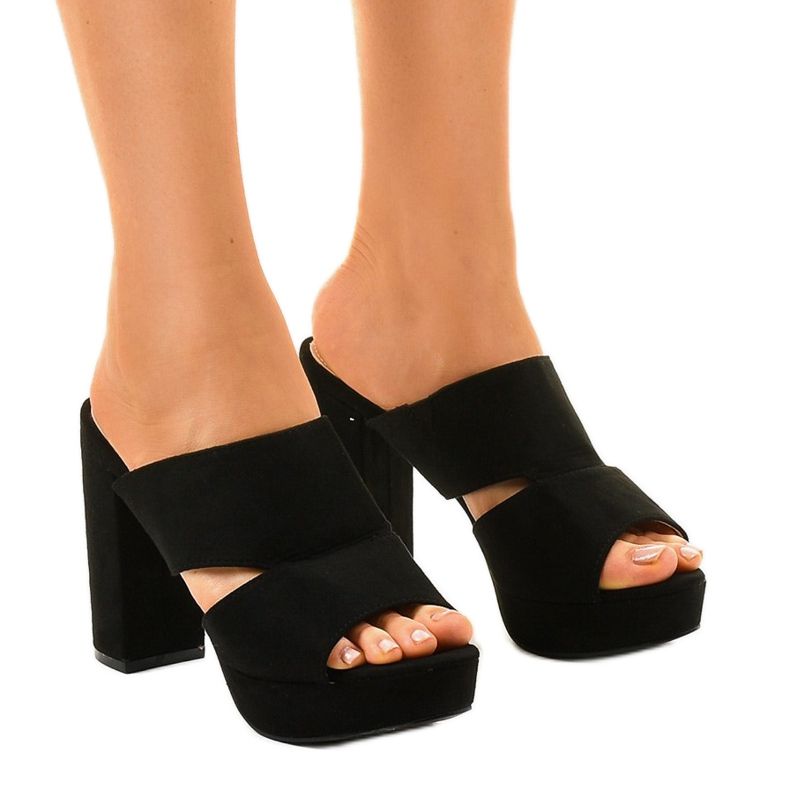 Tocuri din piele de căprioară neagră 9R55 negru