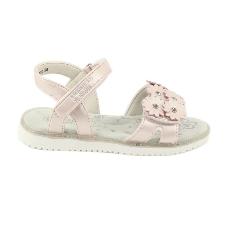 Sandale roz cu paiete perle American Club XD10/20