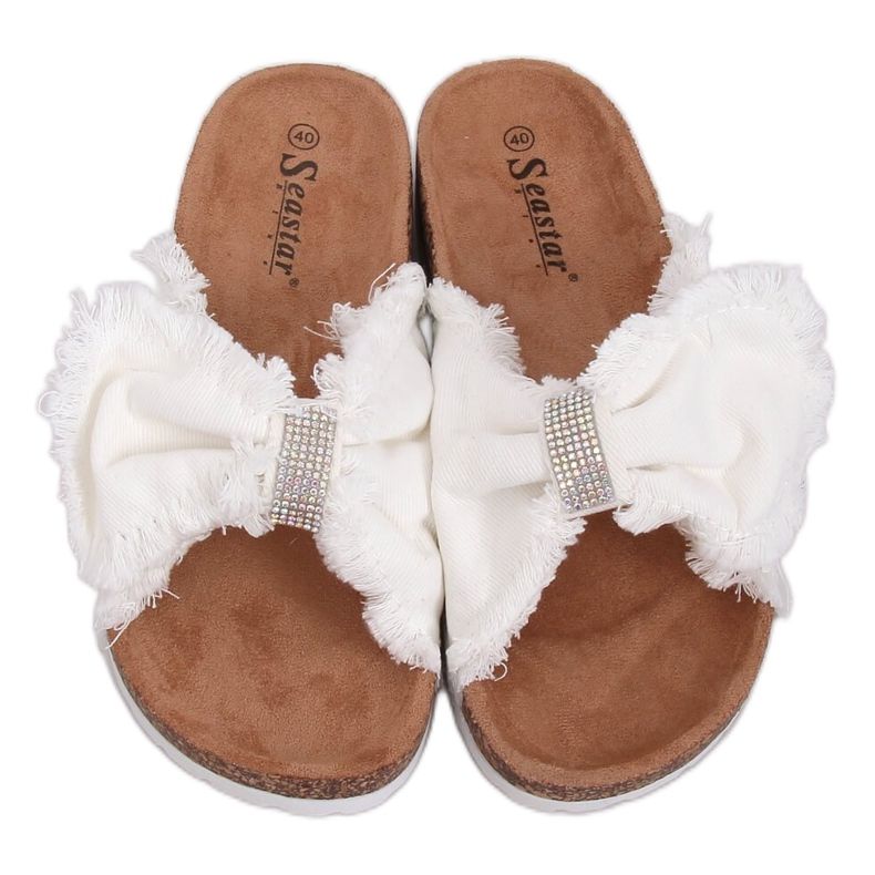 Papuci de pânză pe plută alb BG60P Alb