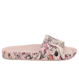 Papuci roz unicorn CK83 roz