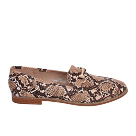 Mocasini dama piele de șarpe T356P Snake Beige bej
