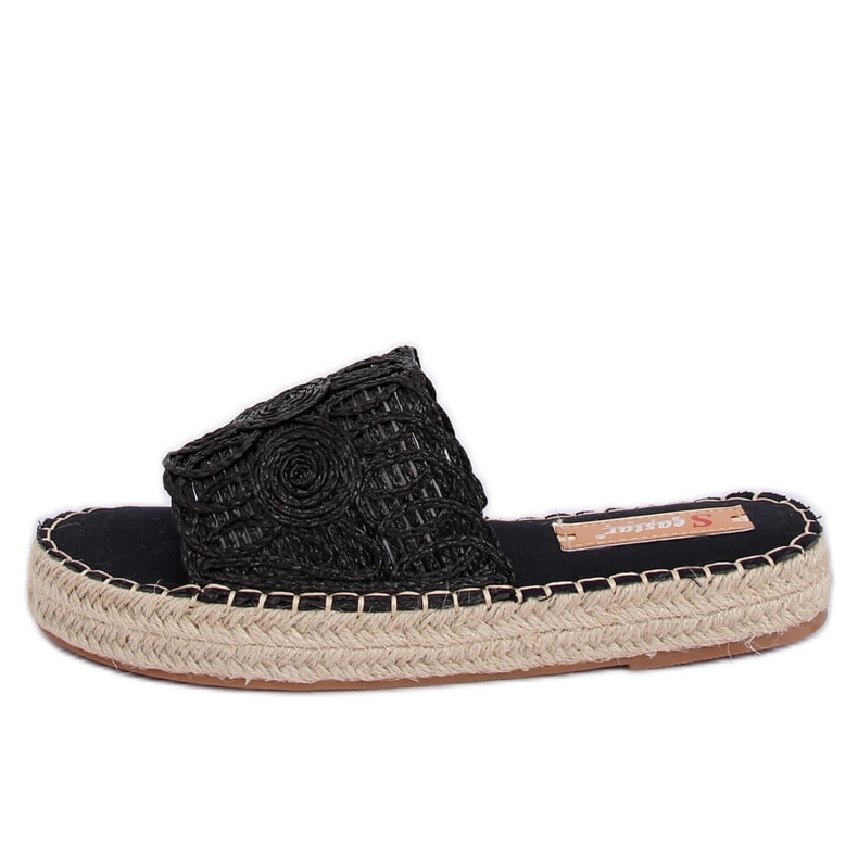Papuci espadrile negre T353P Negru Papuci espadrile negre T353P Negru