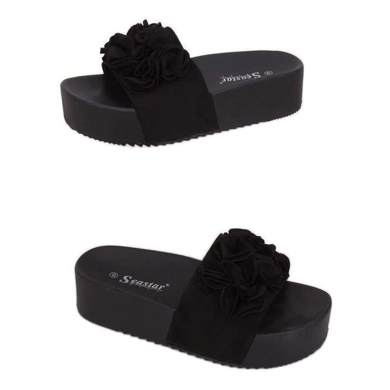 Negru CK148P Papuci negri cu talpă înaltă