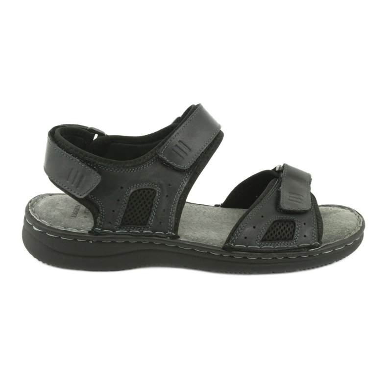 Sandale sport confortabile din piele American Club CY13 / 20 negru