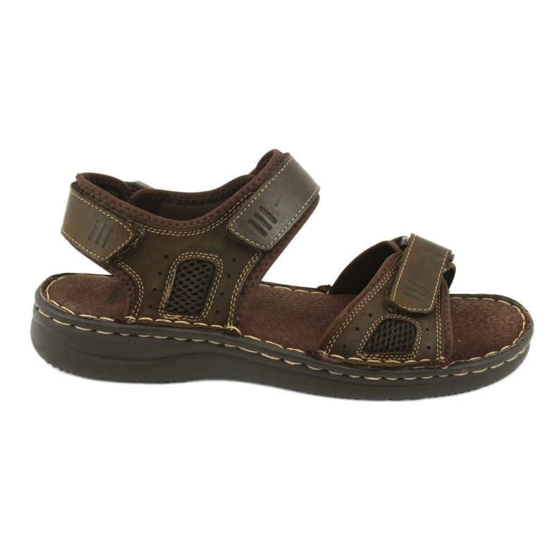 Sandale sport confortabile din piele American Club CY13 / 20 maro Sandale sport confortabile din piele American Club CY13 / 20 maro