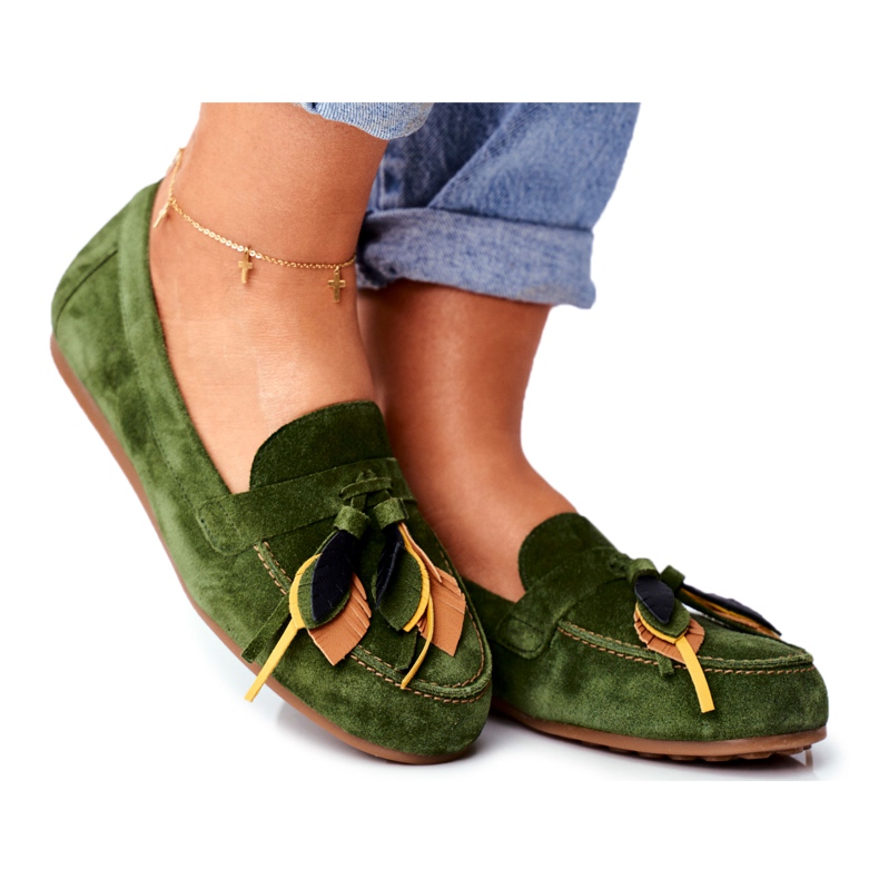 Mocasini de damă Piele Maciejka Verde 04494-09 / 00-5