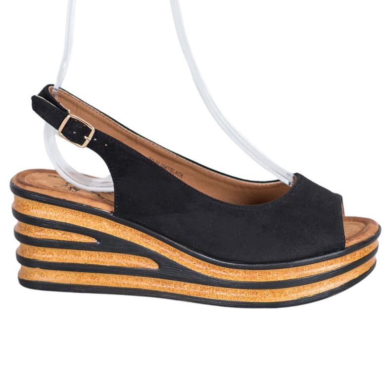 Goodin Sandale ușoare din piele de căprioară negru