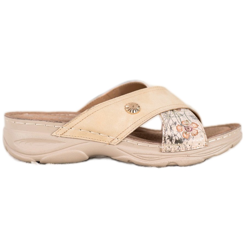 Papuci pe platforma VINCEZA bej