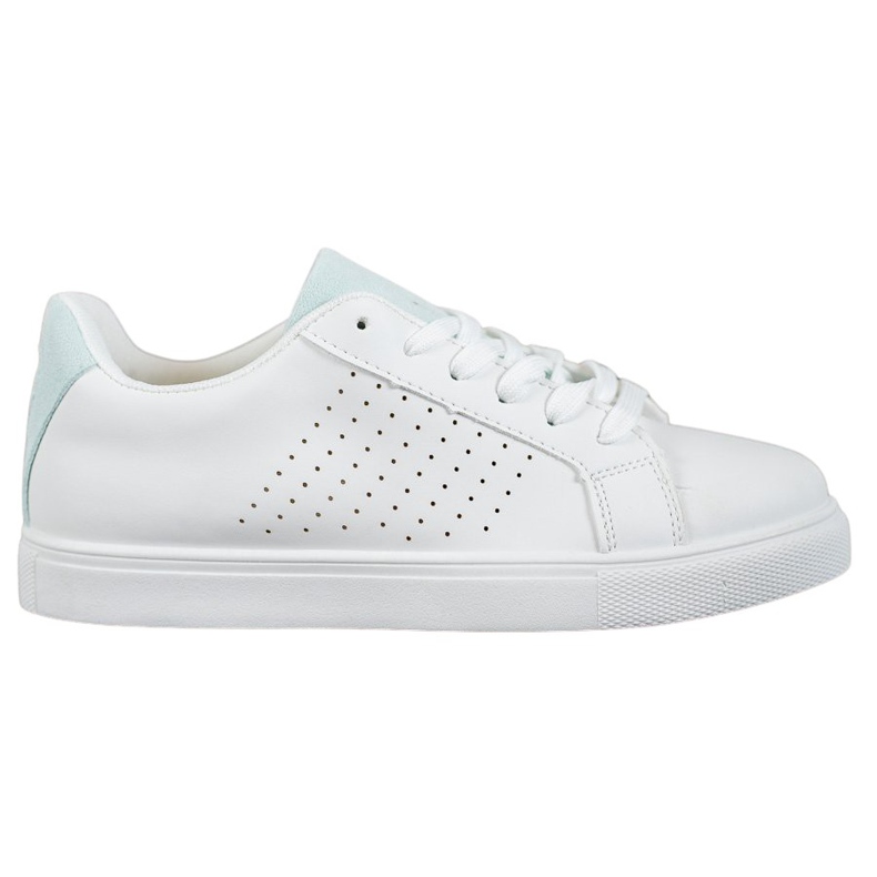 SHELOVET Pantofi albi cu insertii din piele intoarsa