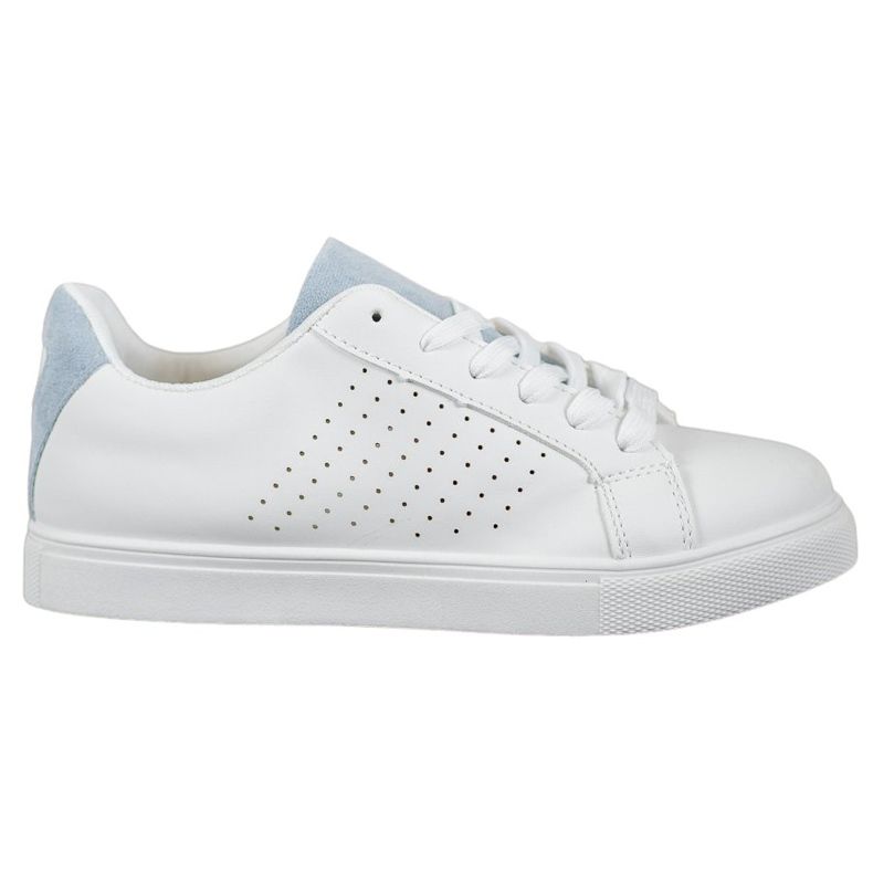 SHELOVET Pantofi albi cu insertii din piele intoarsa