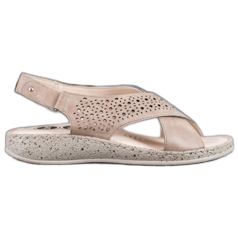 SHELOVET Sandale confortabile din velcro maro