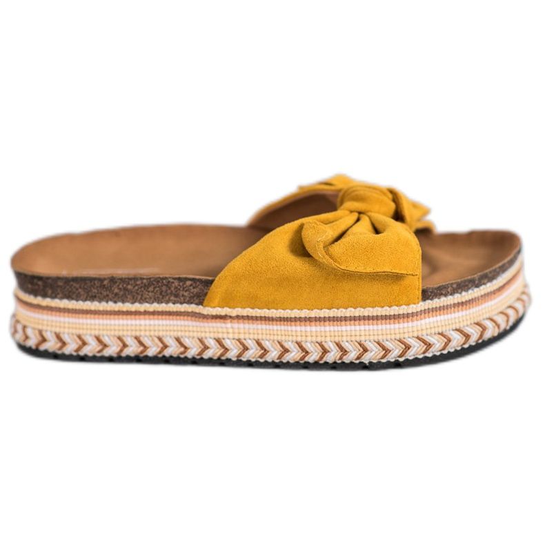 SHELOVET Papuci la modă pe platformă galben