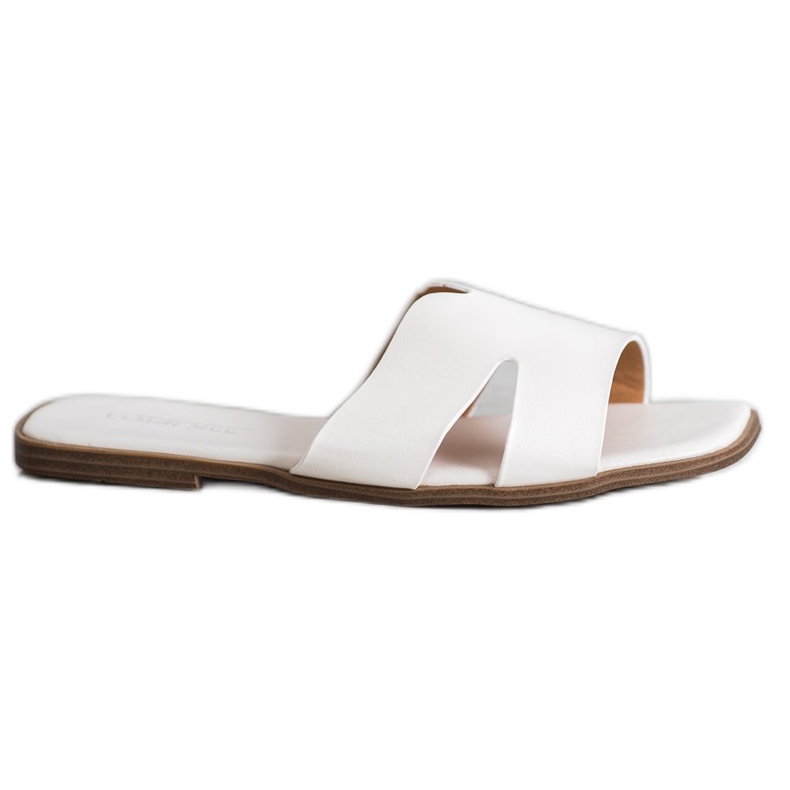 SHELOVET Papuci clasici din piele ecologică alb