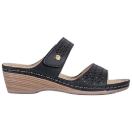 SHELOVET Papuci ușori cu velcro negru SHELOVET Papuci ușori cu velcro negru