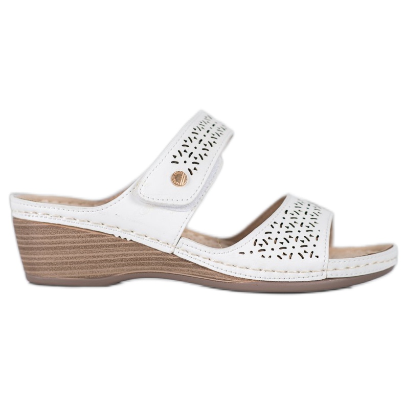 SHELOVET Papuci ușori cu velcro alb