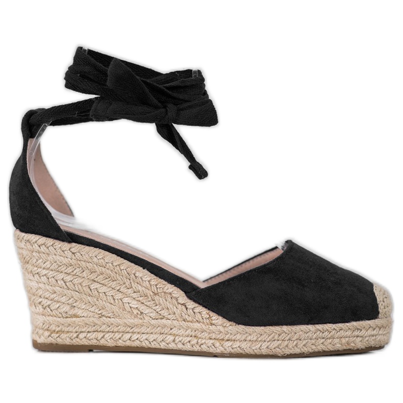 SHELOVET Espadrile cu pană negru SHELOVET Espadrile cu pană negru