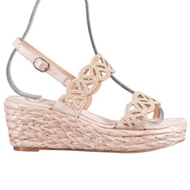 Aclys Sandale cu pană maro Aclys Sandale cu pană maro