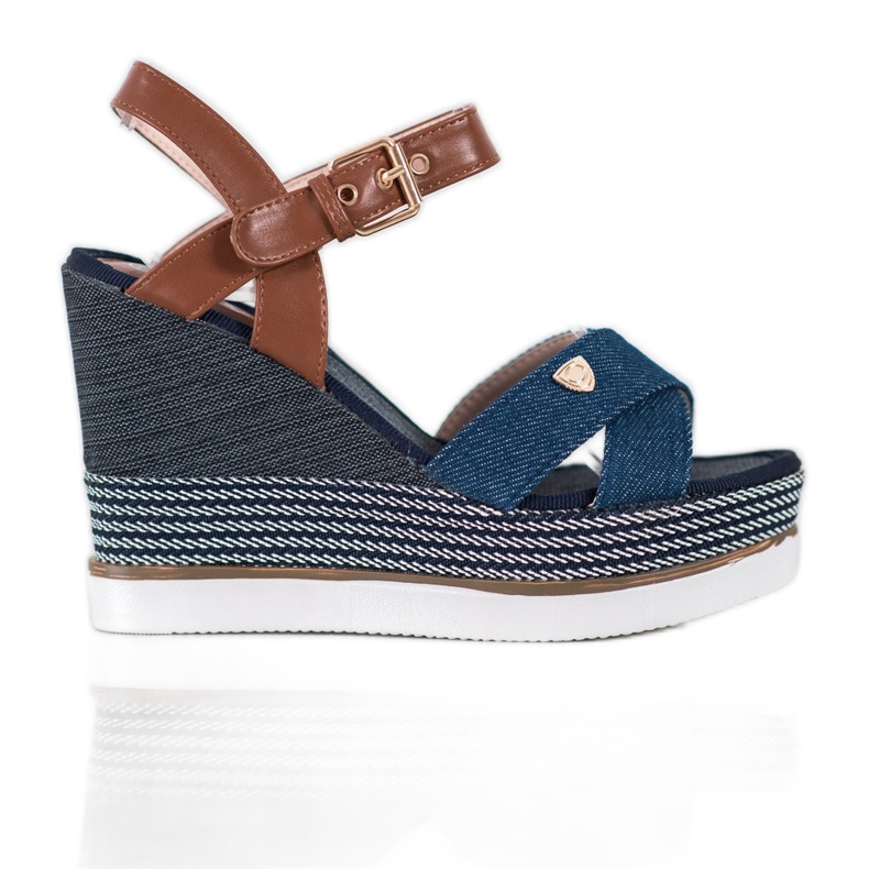 SHELOVET Sandale cu pană albastru SHELOVET Sandale cu pană albastru