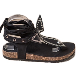Seastar Sandale cu flip-flops legate negru