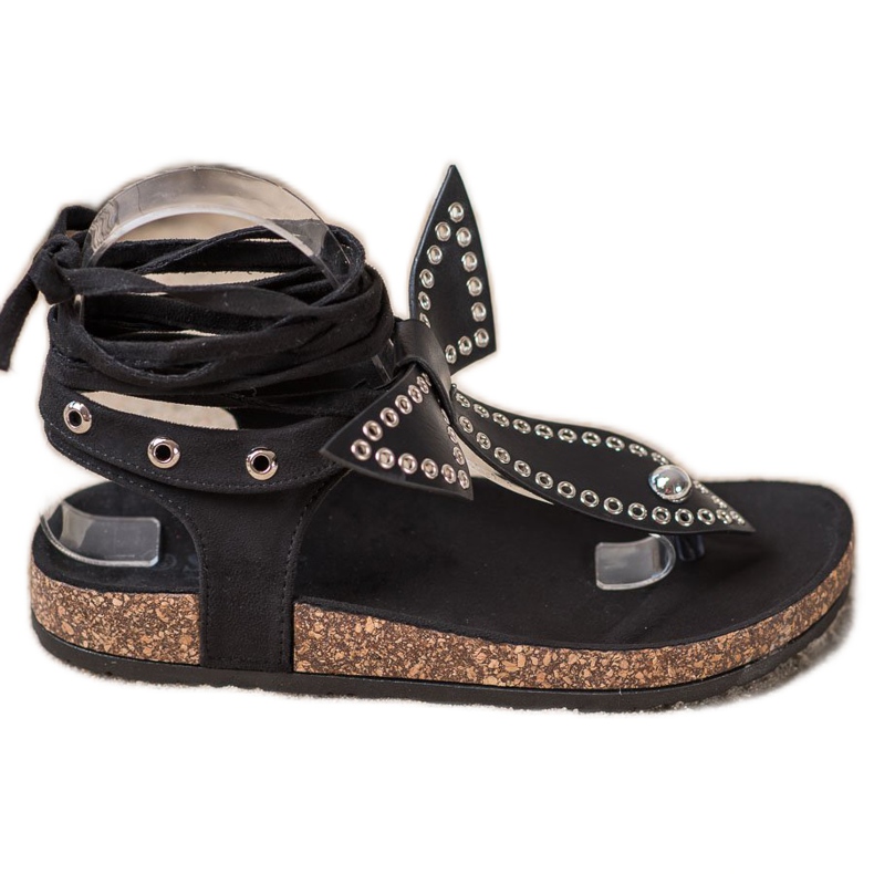 Seastar Sandale cu flip-flops legate negru